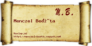 Menczel Beáta névjegykártya