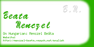 beata menczel business card